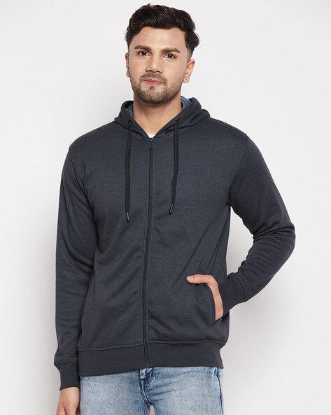 zip-front hooded sweatshirt