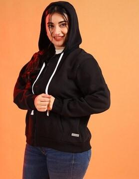 zip-front hooded sweatshirt