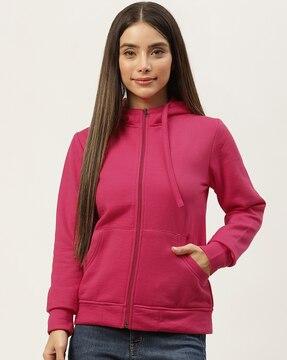 zip front hooded sweatshirt