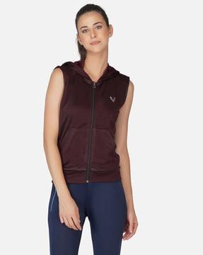 zip-front hooded track jacket