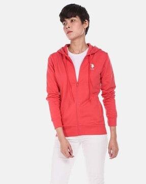 zip-front hoodie with insert pocket