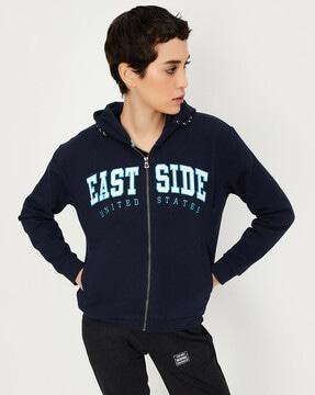 zip-front hoodie with insert pocket