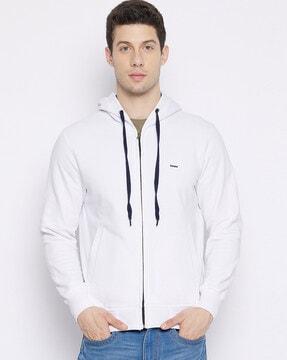 zip-front hoodie with insert pockets