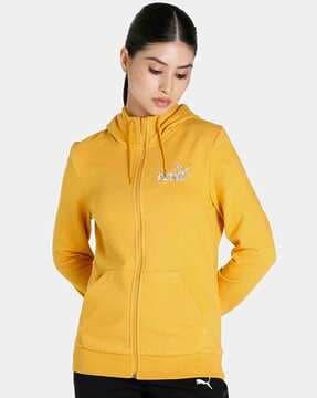 zip-front hoodie with insert pockets