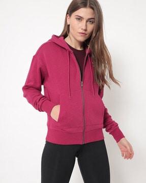 zip-front hoodie with pockets