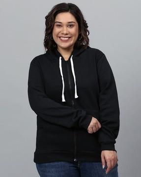 zip-front hoodie with pockets