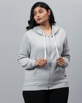 zip-front hoodie with pockets