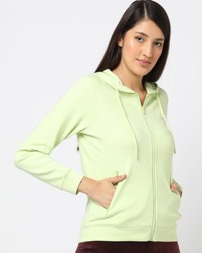 zip front hoodie with side zipper pockets