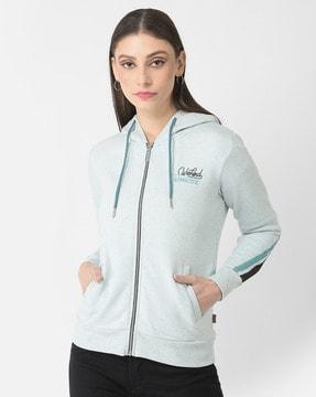 zip-front hoodie with slip pockets