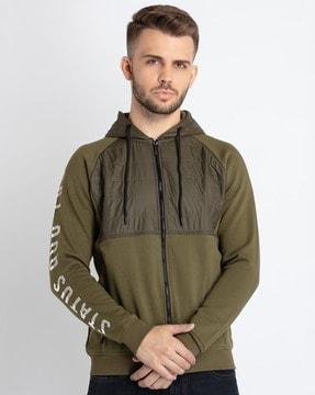 zip-front hoodie with zip pockets