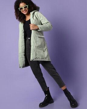 zip-front jacket with flap pockets