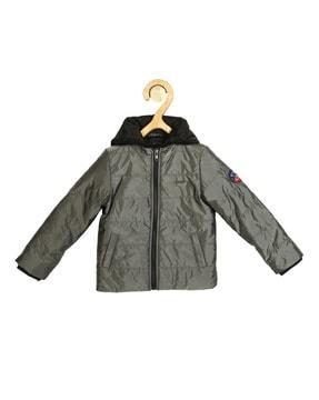 zip-front jacket with hood