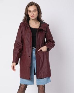 zip-front jacket with hoodie