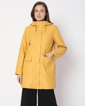 zip-front jacket with hoodie