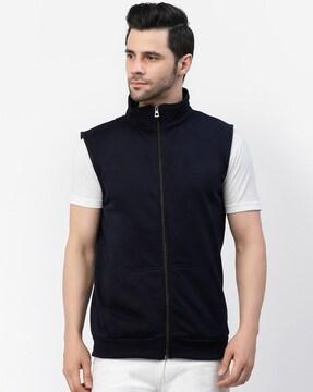 zip-front jacket with insert pocket