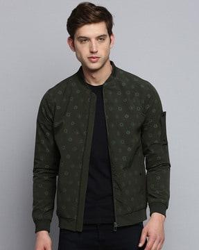 zip-front jacket with insert pocket