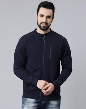 zip-front jacket with insert pocket