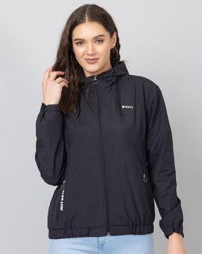 zip-front jacket with insert pocket