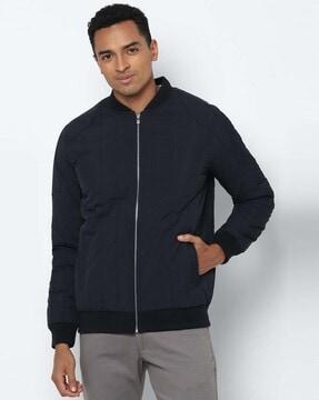 zip-front jacket with insert pockets