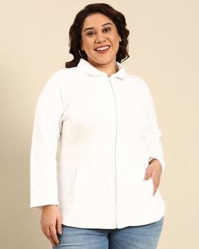 zip-front jacket with insert pockets