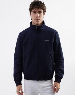 zip-front jacket with insert pockets