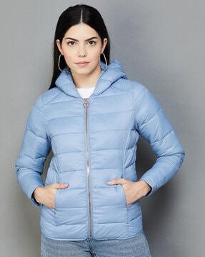 zip-front jacket with insert pockets