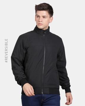 zip-front jacket with insert pockets