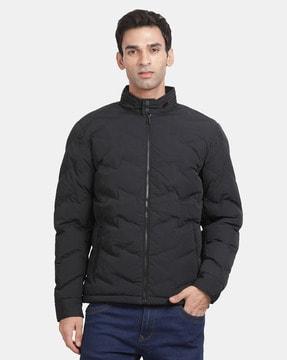 zip-front jacket with insert pockets