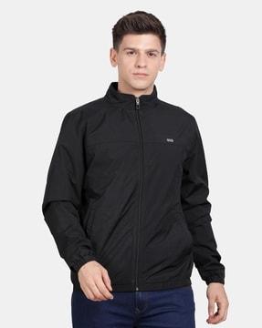 zip-front jacket with insert pockets