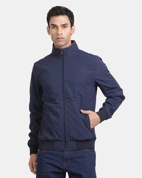 zip-front jacket with insert pockets