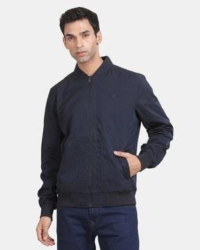 zip-front jacket with insert pockets