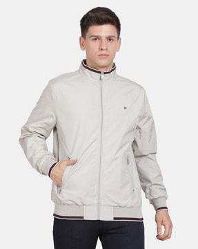 zip-front jacket with insert pockets