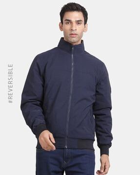 zip-front jacket with insert pockets