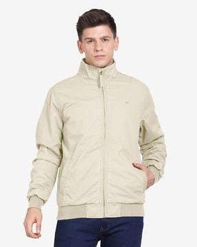 zip-front jacket with insert pockets