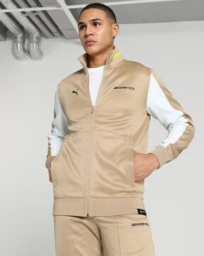 zip-front jacket with insert pockets