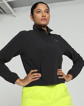 zip-front jacket with insert pockets