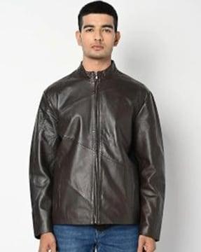 zip-front jacket with insert pockets