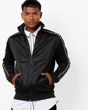 zip-front jacket with insert pockets