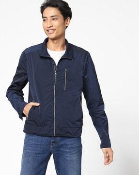 zip-front jacket with pockets