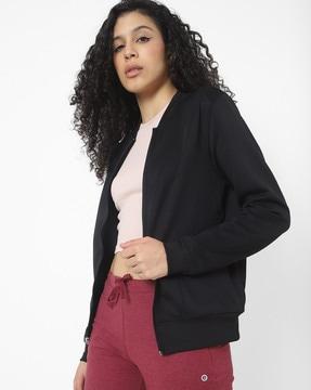 zip-front jacket with slip pockets