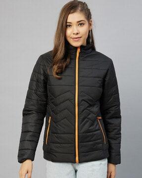 zip-front jacket with zip pockets