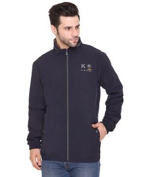 zip-front jacket with zip pockets