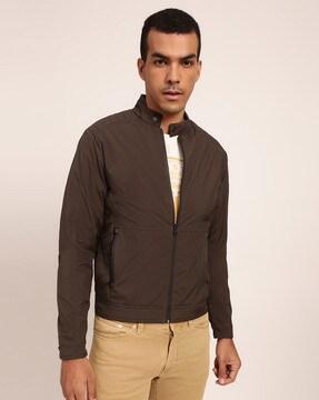 zip-front jacket with zip pockets