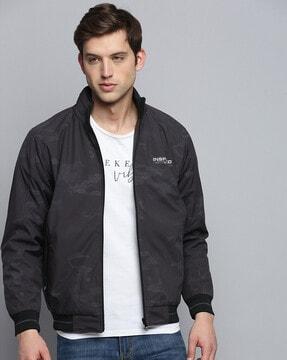 zip-front jacket with zip pockets