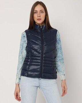 zip-front padded gilet