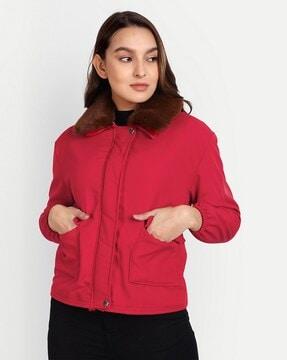 zip-front padded jacket