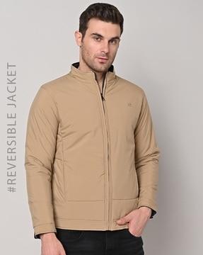 zip-front padded reversible jacket