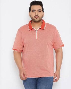 zip-front polo t-shirt