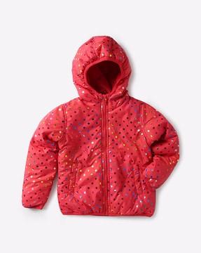 zip-front puffer jacket with hood