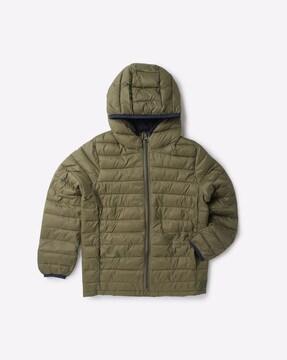 zip-front puffer jacket